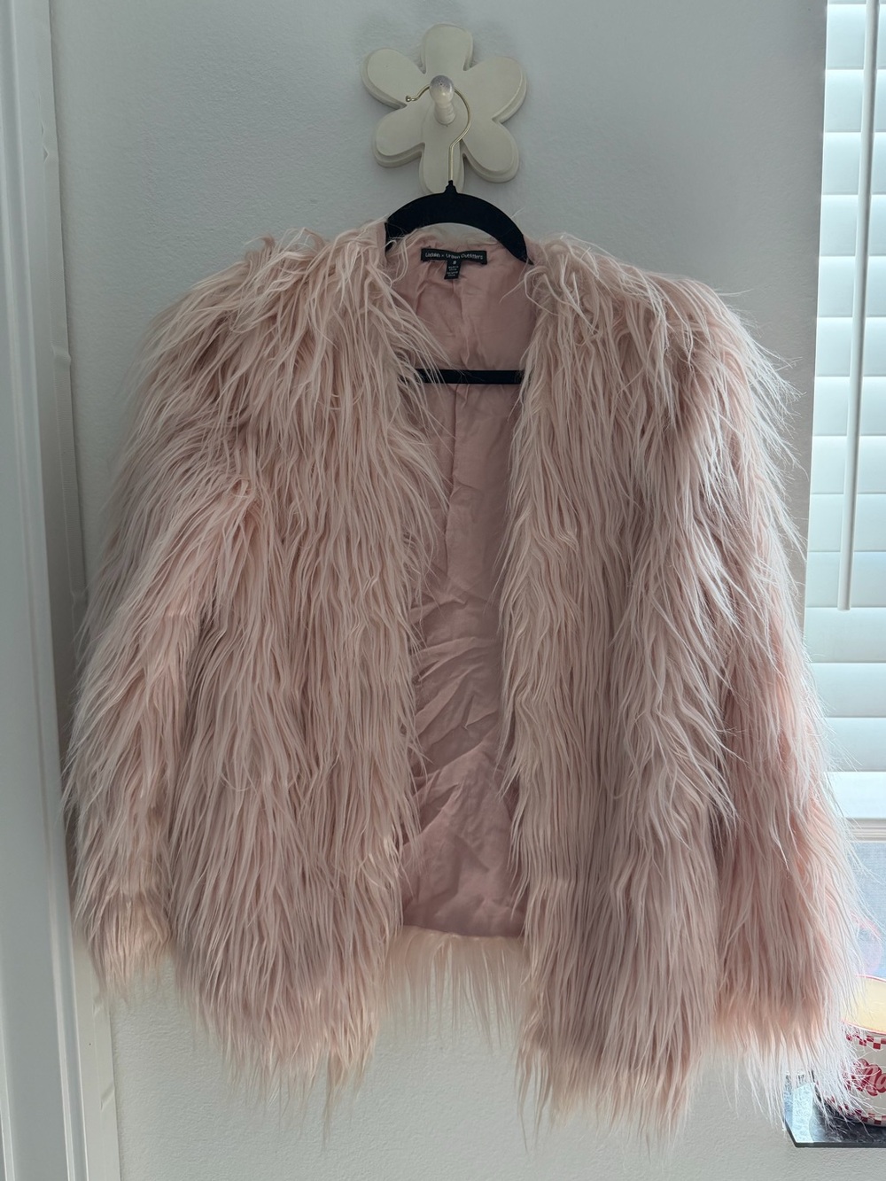 Urban Outfitters x Ladakh Blush Pink Faux Fur Teddy Jacket